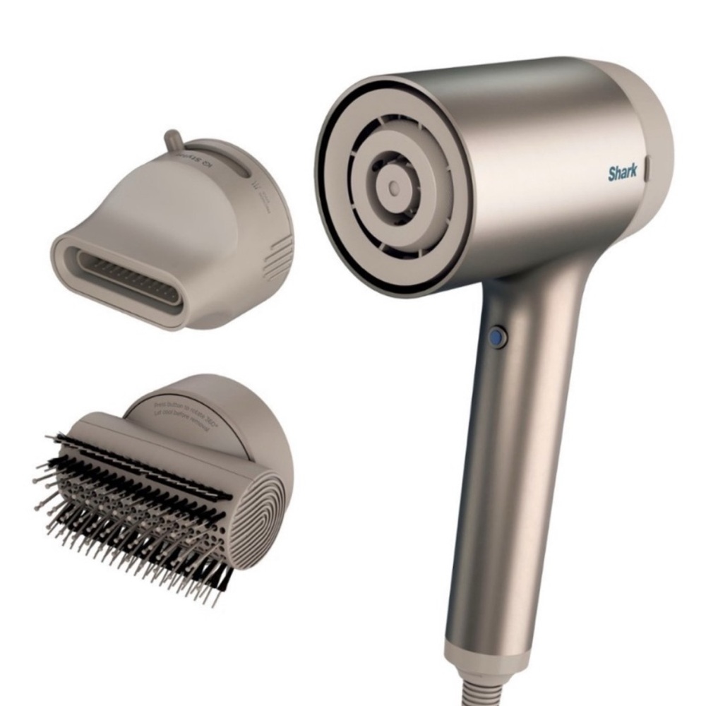 Shark Silver Hair Dryer with Attachments